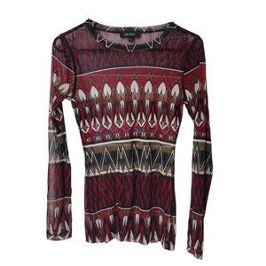 Karen Kane Multicolor Womens Long Sleeve Blouse Size Small